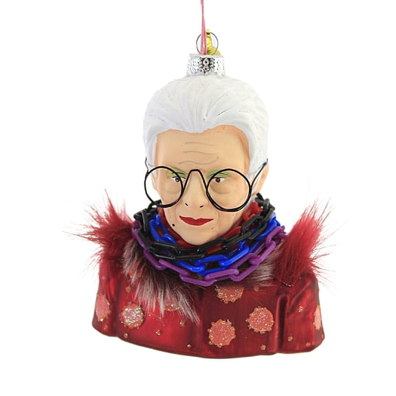 Holiday Ornament Iris Apfel Glass Fashion Icon Interior Designer Go6426
