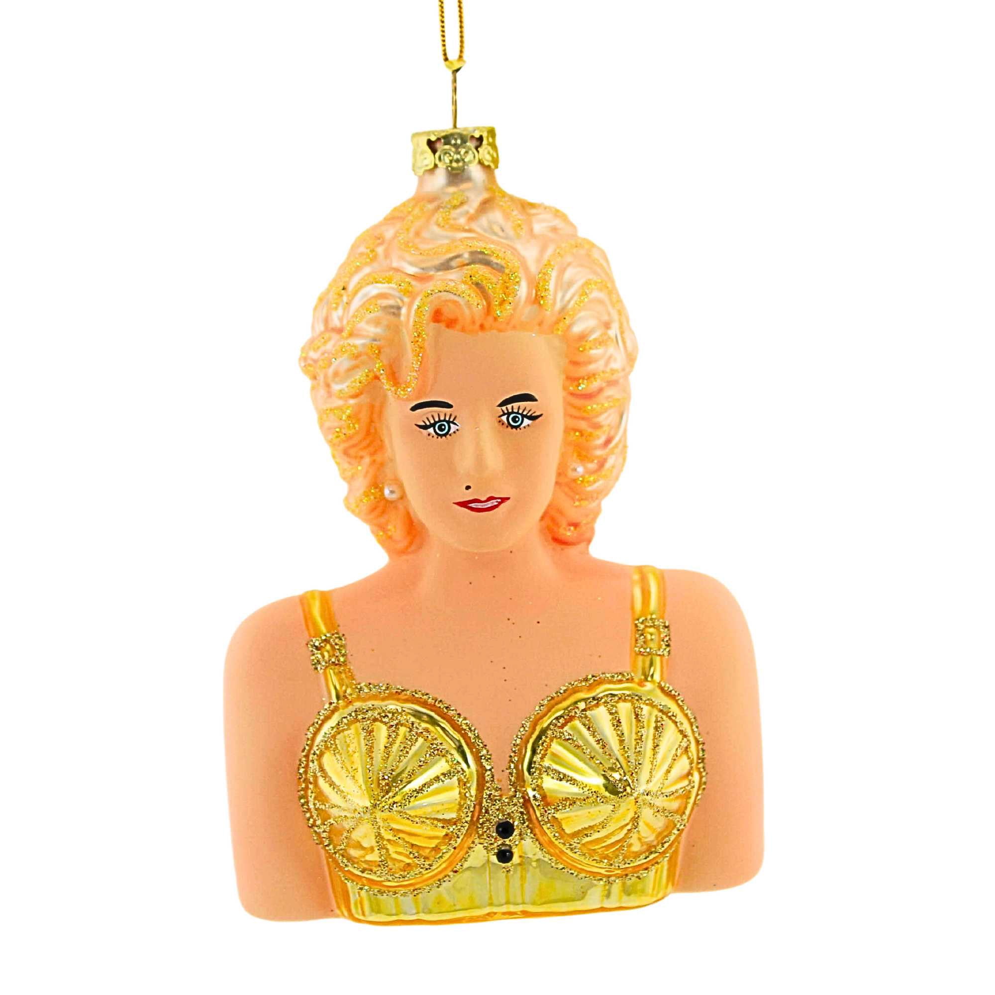 Madonna Blonde Ambition Glass Holiday Ornament