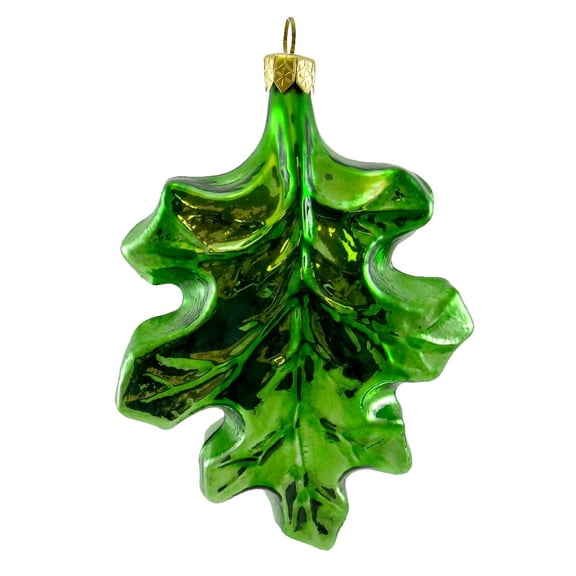 Holiday Ornament Oak Leaf Blown Glass Ornament Tree Spring Mes7008642 Green