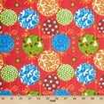thumbnail image 1 of Holiday Ornament Print Broadcloth Fabric - Red Multi-Color Polyester Cotton 58/60" By The Yard, 1 of 1