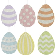 Holiday Ornament Spring Rainbow Egg Ornament Set Wood Glitered Easter Rl1707