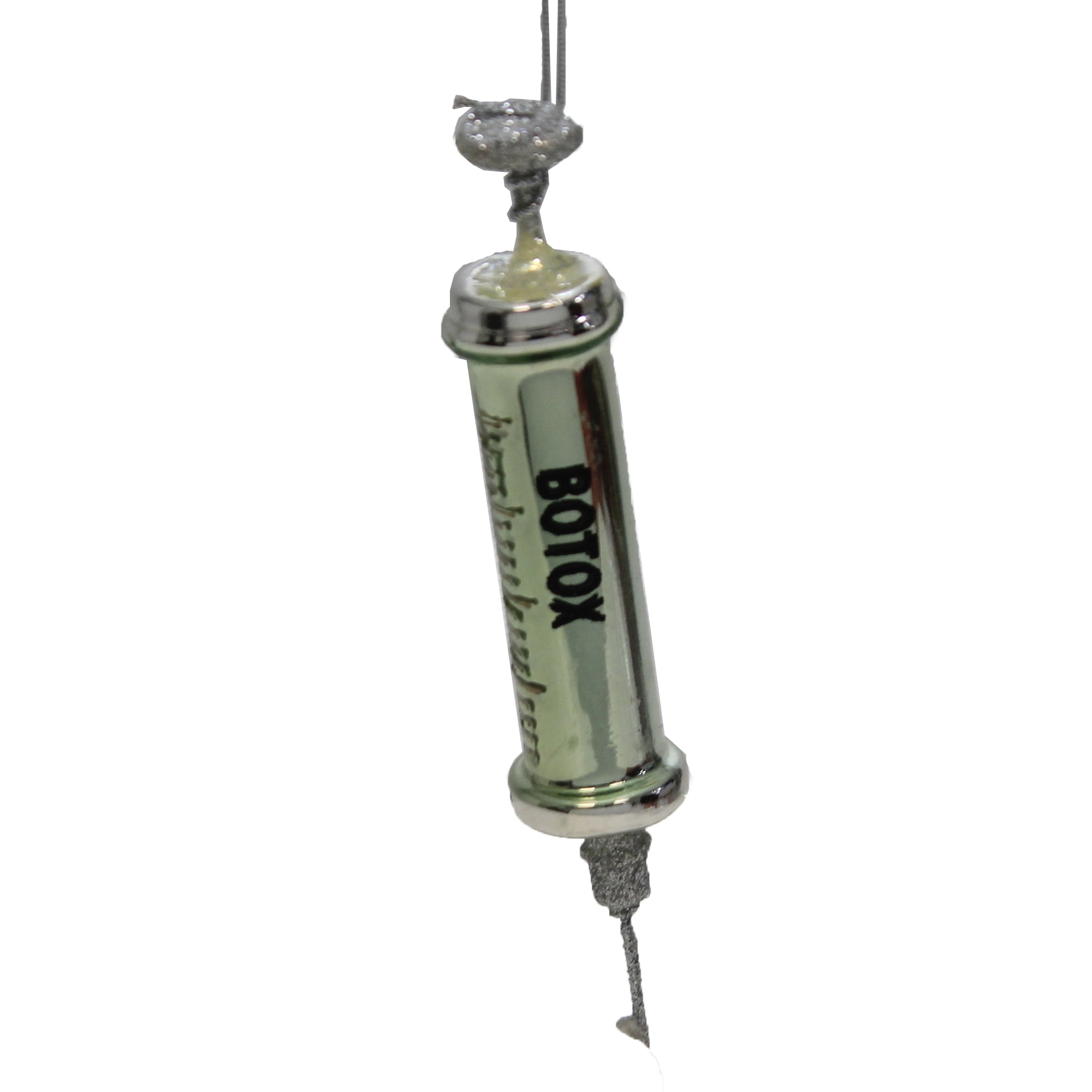 Holiday Ornament Wrinkle Free Glass Needle Syringe Botox Youth Go6950