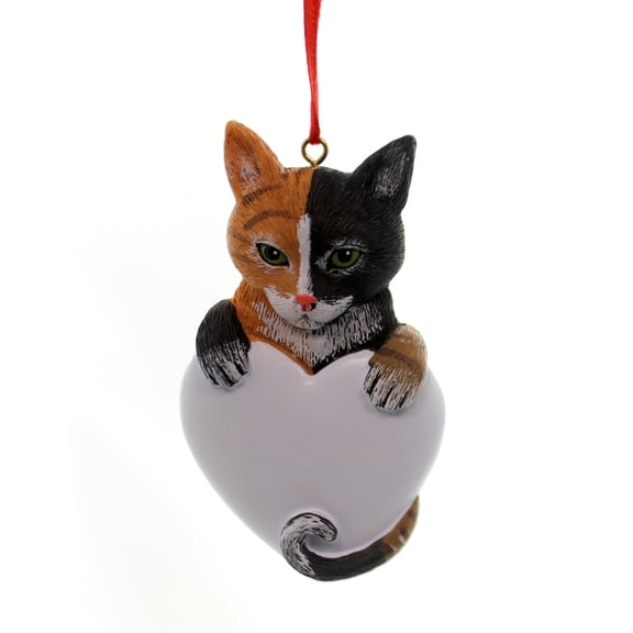 Holiday Ornaments Calico Cat. Polyresin Kitten Pet Christmas 541