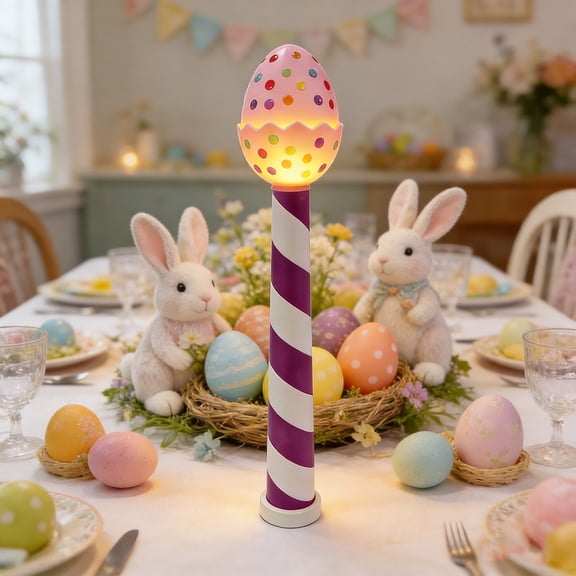 Holiday Ornaments, Easter Egg Glowing Magic Wand Figurine (Without Control Panel, Just A Glowing Toy)