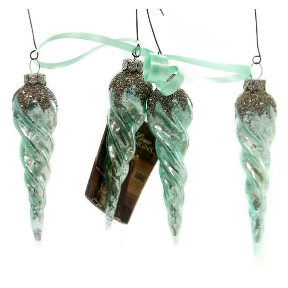 Holiday Ornaments Flea Market Icicles Glass Mercury Glass Sn6765 Green