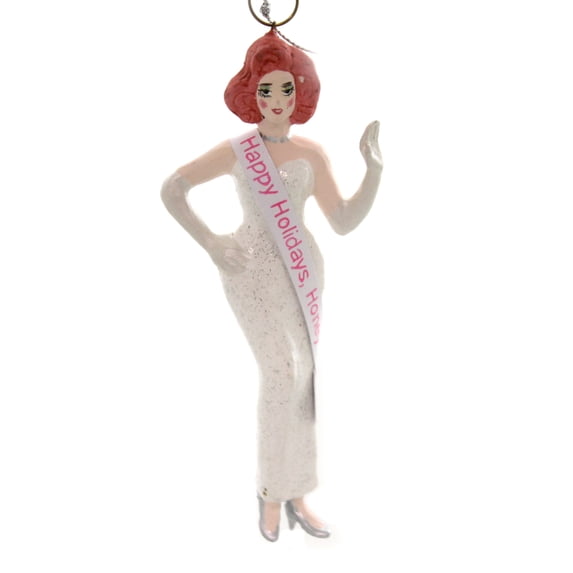Holiday Ornaments Happy Holiday Honey Plastic Drag Queen Contest Po3346 White