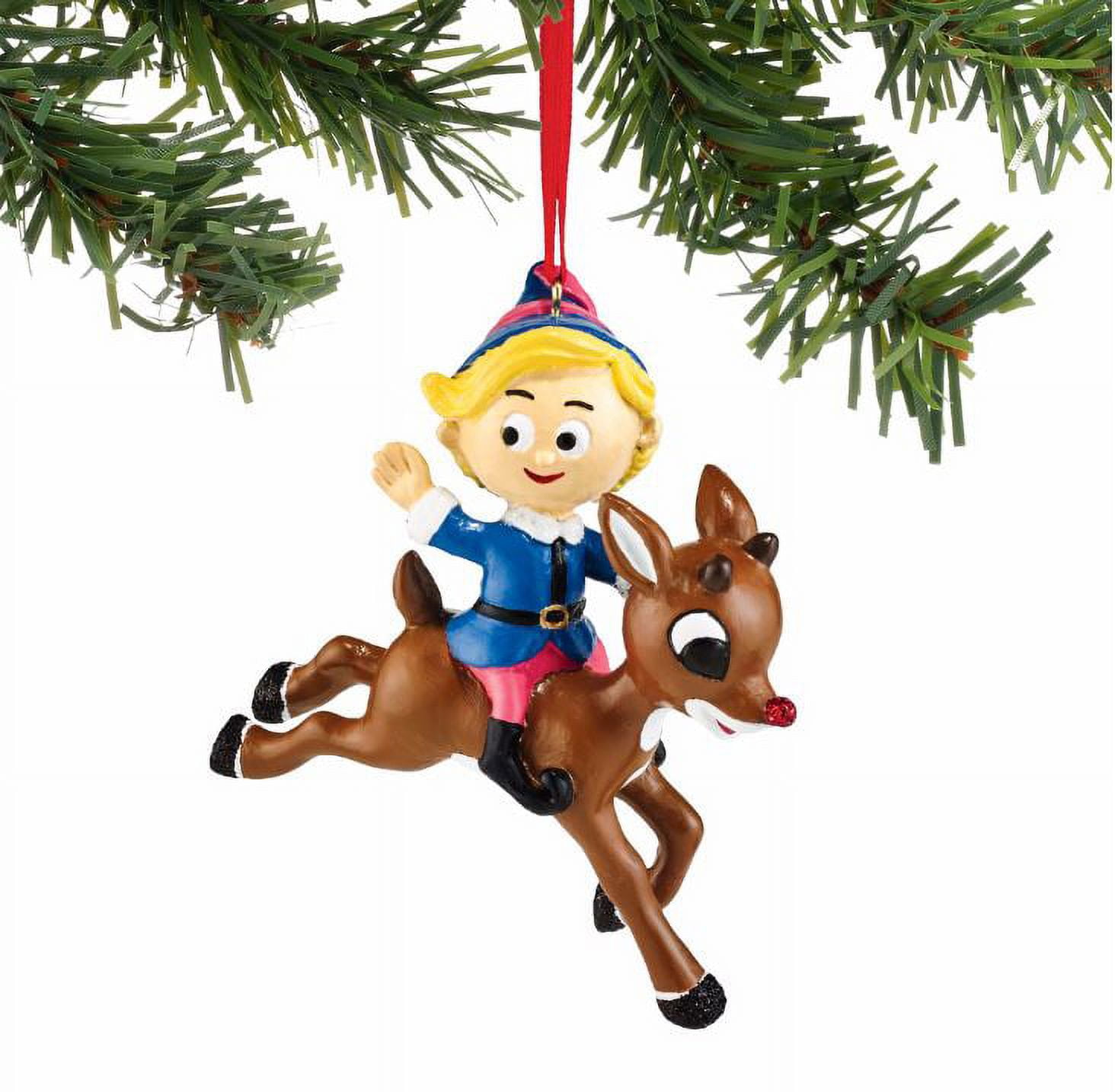 Holiday Ornaments Hermey Riding Rudolph Polyresin Red-Nosed Reindeer ...