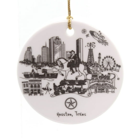 Holiday Ornaments Houston Texas Flat Ornament Landmarks Lone Star Cihou005