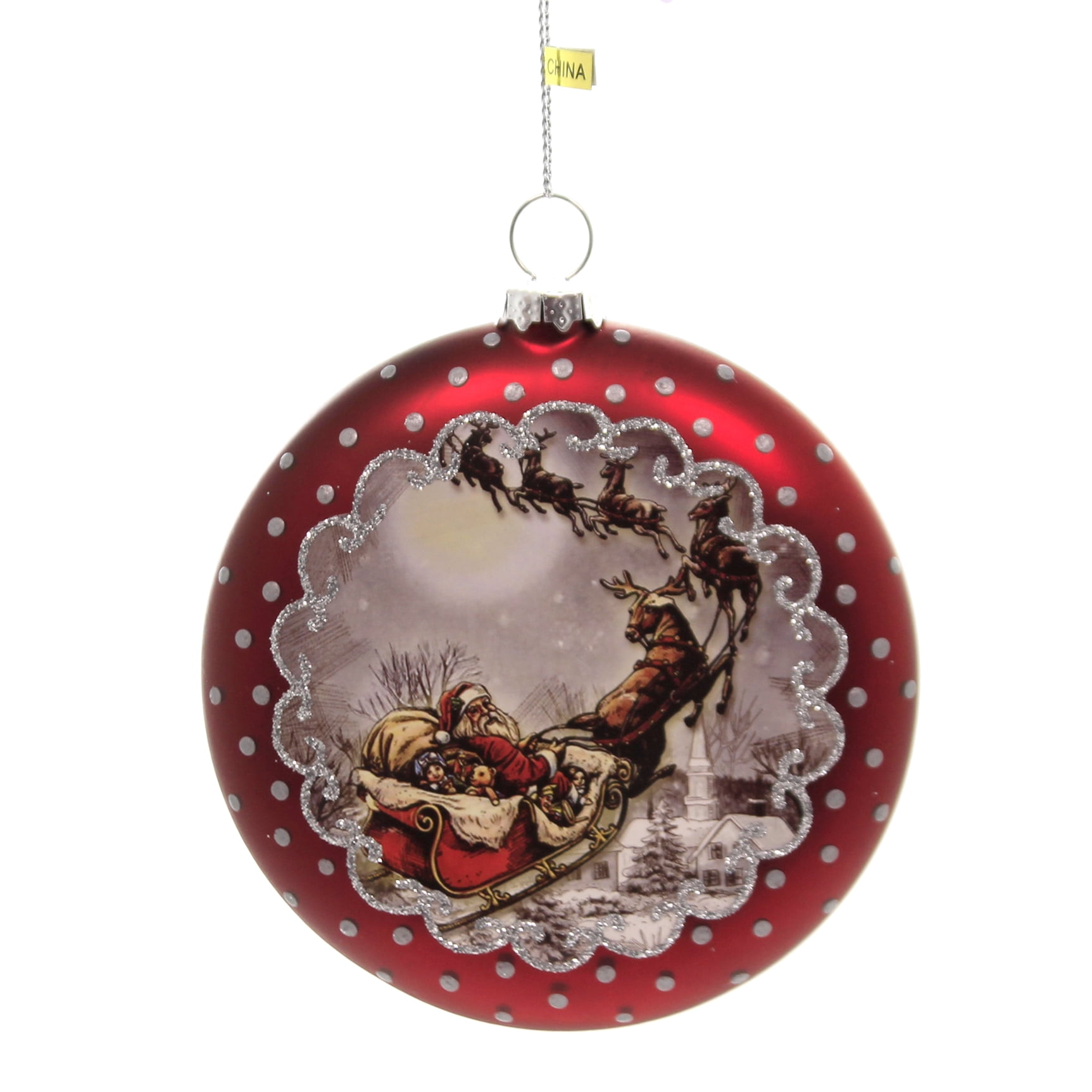 Holiday Ornaments Santa Red Disc Ornaments Tree Bag Reindeer 131566 ...
