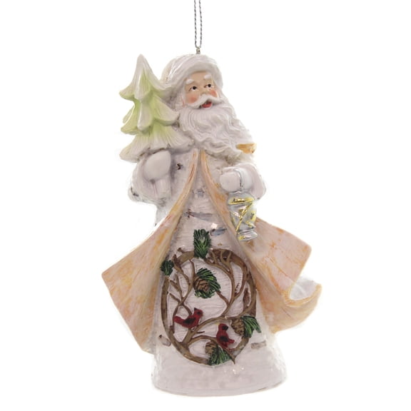 Holiday Ornaments Santa Snow White Orn Polyresin Cardinals 131093 Tree