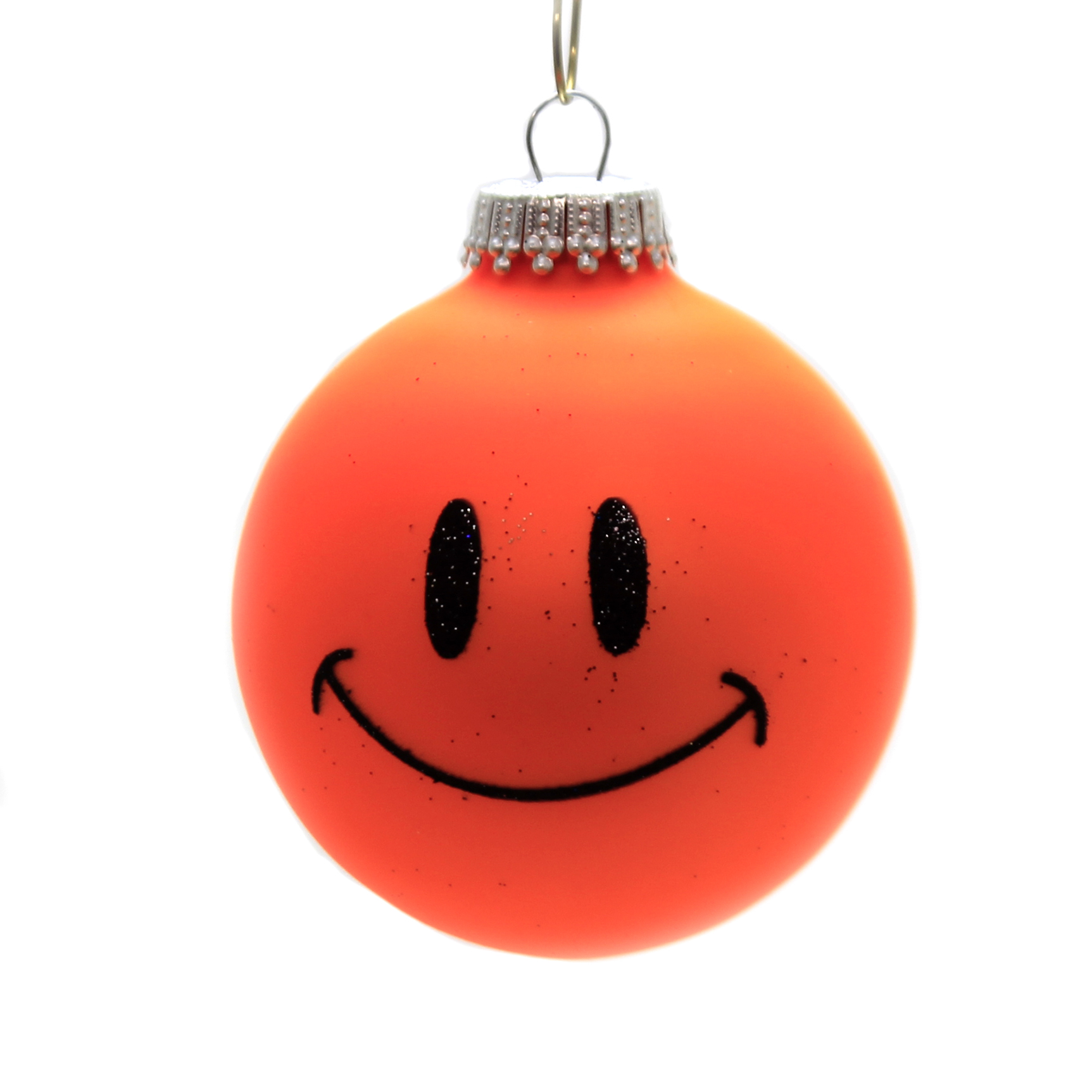 2.75In Smiley Face, Glass, Ornament Ball Happy 20138 Neon Green