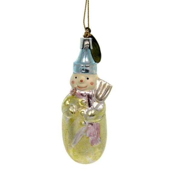 Holiday Ornaments Snowman Christmas Polyresin Glittered Gold Broom 33333S A