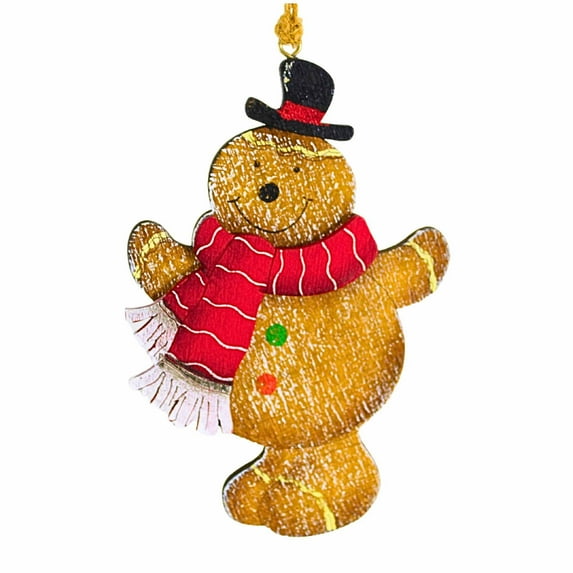 Ganz 5.50In Wood Ornaments, Wood, Christmas Wooden Ornament Flat 144259 Gingerstripe