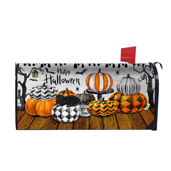 Holiday Outdoor Mailbox Protector Curved Magnetic Design Washable Polyester 53x46cm Decoration