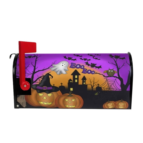 Holiday Outdoor Mailbox Protector Curved Magnetic Design Washable Polyester