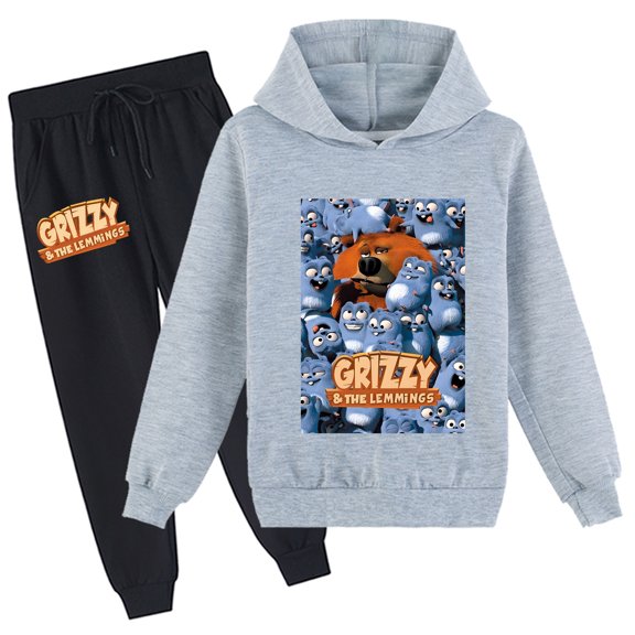 Holiday Outfit Set Grizzly And The Lemmings Graphic Sweatshirt & Pants suits Students’ School Casual Wear