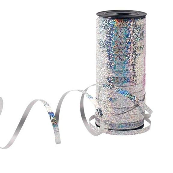 Holiday Party Decoration Ribbon 100 Yards Silver, Festival Decorative Ribbons and Happiness Packaging Wrapping Wedding Decoration, 1 Roll of Ribbon