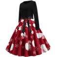 thumbnail image 1 of Holiday Party Dresses for Women Long Sleeve Crew Neck Dress Swing Dress Christmas Print Dresses Sexy Christmas Costume, 1 of 7