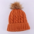 thumbnail image 1 of Holiday Party Outfits Aueoeo Beanie Knitted Hats Winter Warm Pom Hat Chunky Trendy Cute cuffed Cap Unisex Orange, 1 of 2
