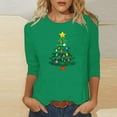 thumbnail image 1 of Holiday Party Outfits Aueoeo Merry and Bright Sweatshirts Women Christmas Graphic Print Long Sleeve Crewneck Shirts Casual Blouse Green X-Large, 1 of 5