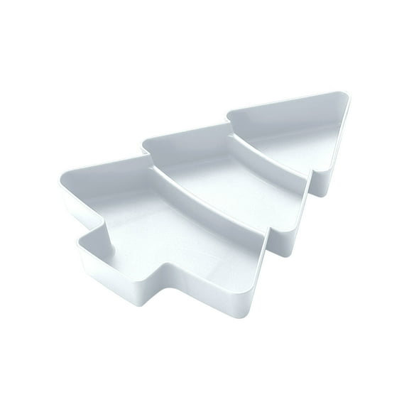 Holiday Party Serving Dish Plastic Christmas Tree Candy Tray With 6 Section for Snacks and Nut