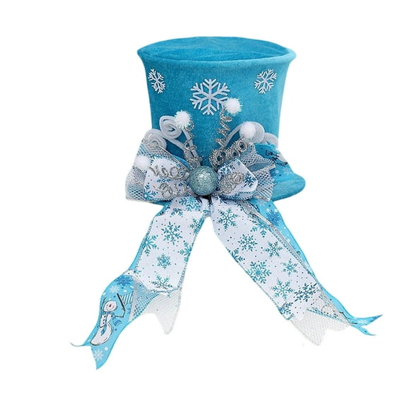 Holiday Party Top Hat with Candy Cane Decorative Elements and Striped Ribbon Print for Seasonal Costume Accessory