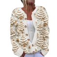 thumbnail image 1 of Winter Warm Women's Festive Christmas Design Print Button up Cardigan Sweater Cable Knit Long Sleeve Knitwear Outerwear, 1 of 8