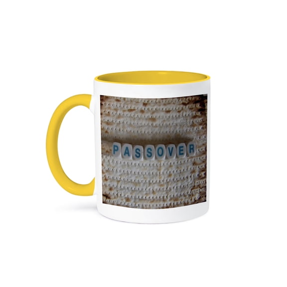Holiday Passover, 11oz Two-Tone Yellow Mug