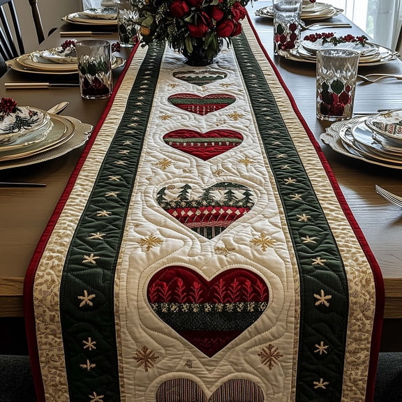 Holiday Patchwork Quilted Table Runner