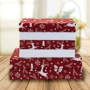 Holiday Pattern 1500 Series Sheet set (6-Piece) Bedding Set, Full, Burgundy Reindeer