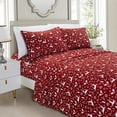 thumbnail image 1 of Holiday Pattern 1500 Thread Count Sheet set (4-Piece) Bedding Set, Twin XL, Burgundy Reindeer, 1 of 3