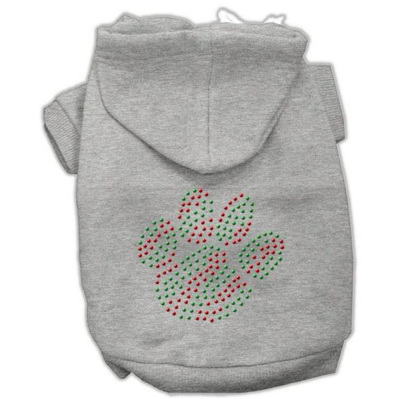 Christmas Pet, Dog Cat Hoodie Rhinestone, "Holiday Paw"