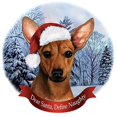 thumbnail image 1 of Holiday Pet Gifts Chiweenie Red Santa Hat Dog Porcelain Christmas Tree Ornament, 1 of 3