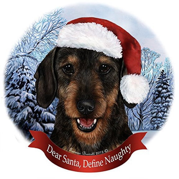 Holiday Pet Gifts Dachshund Wire Hair Black and Tan Dog Porcelain Ornament
