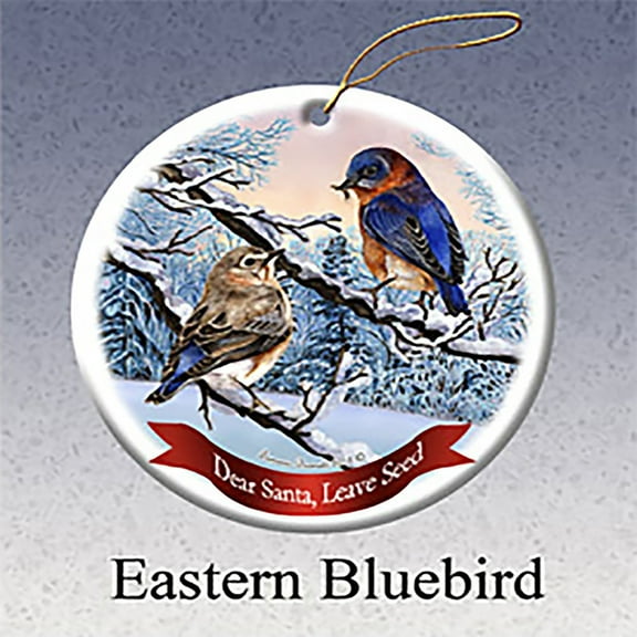 Holiday Pet Gifts Eastern Blue Bird Porcelain Christmas Tree Ornament