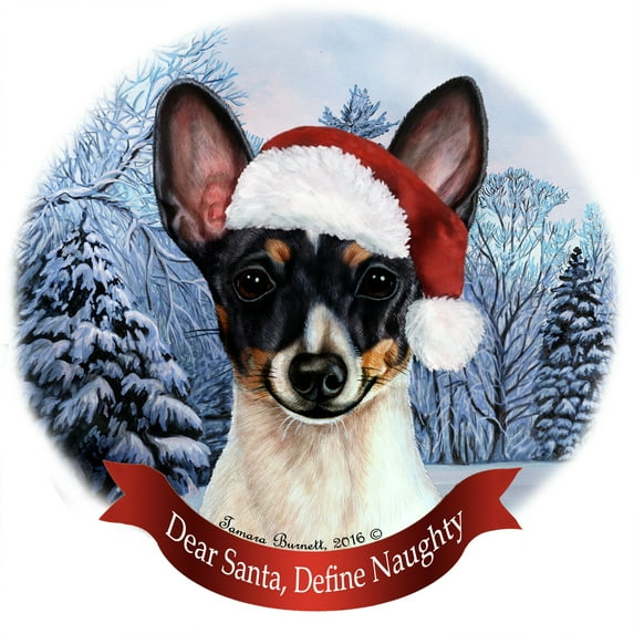 Holiday Pet Gifts Toy Fox Terrier (Black Tri-Color) Dog Porcelain Ornament