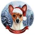 thumbnail image 1 of Holiday Pet Gifts Toy Fox Terrier (Red and White) Santa Hat Dog Porcelain Christmas Tree Ornament, 1 of 1