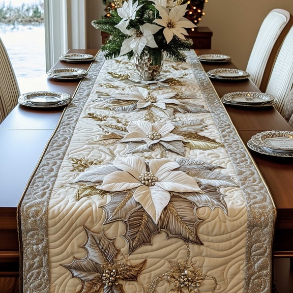 Holiday Petal Quilted Table Runner