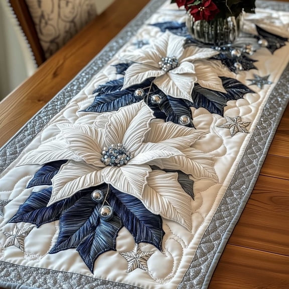 Holiday Petal Quilted Table Runner