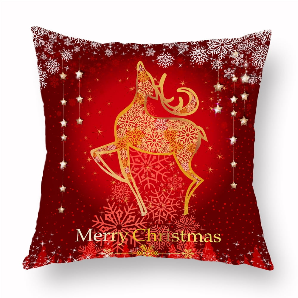 Holiday Pillow Case Christmas Tree Cushion Golden Fawn Pillow Pillow Case Christmas