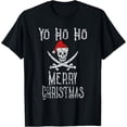 thumbnail image 1 of Holiday Pirate Merry Christmas Santa Hat Boating Mens T-Shirt, 1 of 7