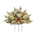 thumbnail image 1 of Holiday Planters, Holiday Planter Filler, Lighted Christmas Filler Lit Xmas Trees With Golden & Red Berries Tripod Stake And LED Lights Outdoor Light Up Planter Filler, 1 of 9