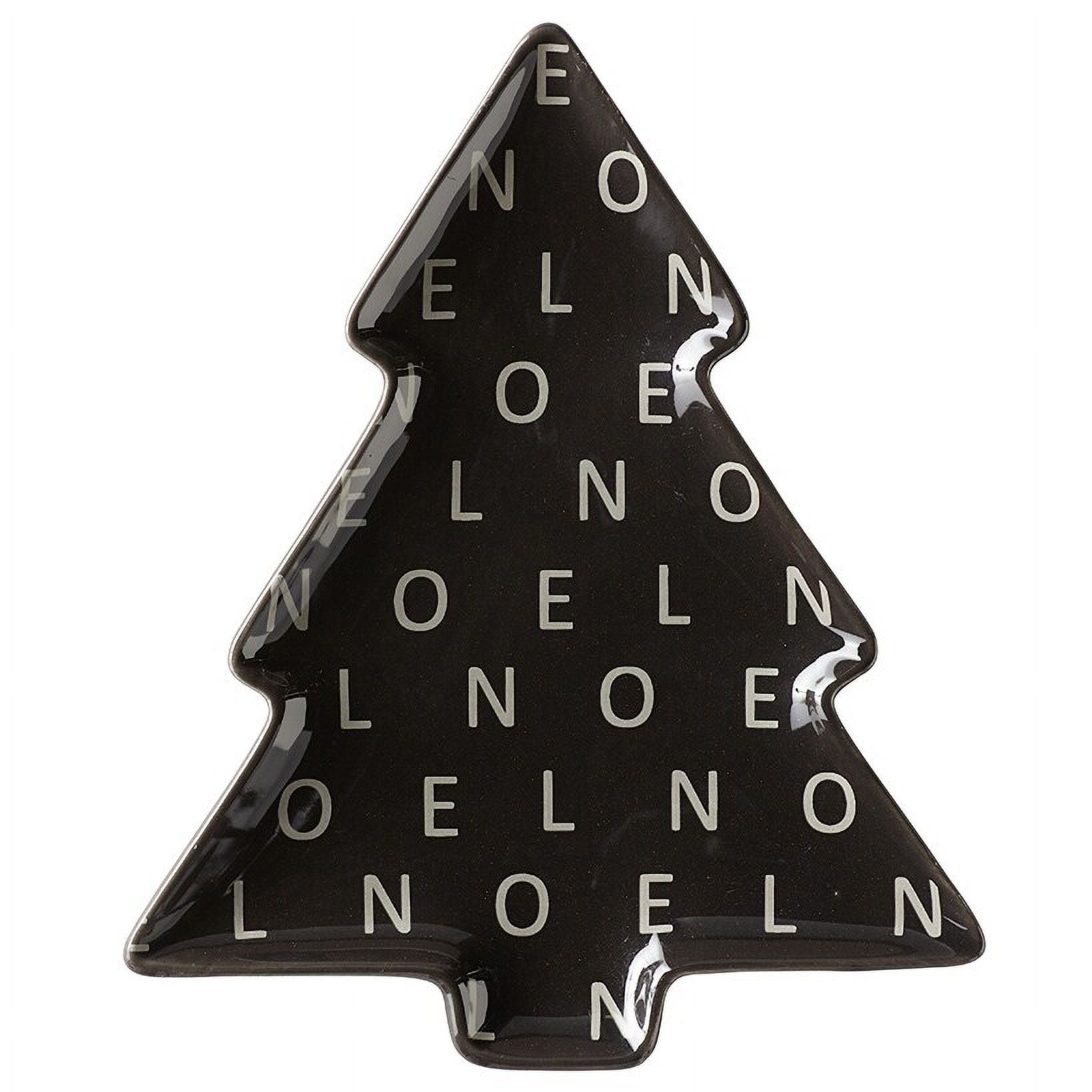 Black Ceramic Christmas Tree Appetizer Plate