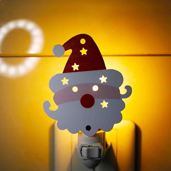 Holiday Plug-In Night Light, Printed Christmas Wall Lamp, 360 Degree Rotatable Glow, Energy Efficient Room Decor, Soft Warm LED Accent