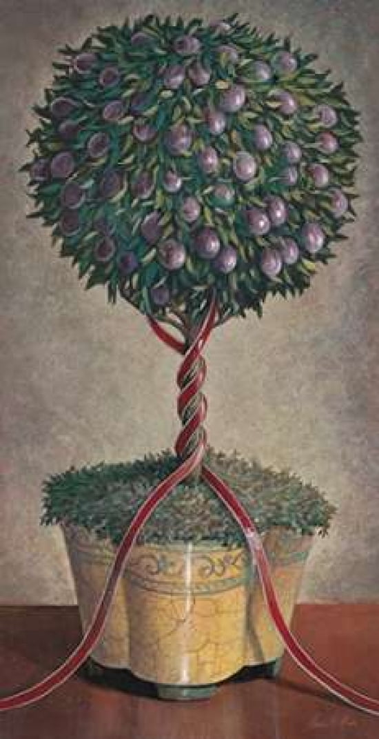 Holiday Plum Topiary Canvas Art - Arnie Fisk (12 x 18)