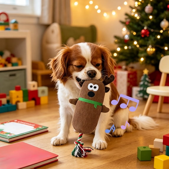 Holiday Plush Dog Toy, Soft Stuffed Chew Toy for Dog Cats, Christmas Dog Gifts for Small, Middle Dogs, C