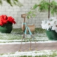 thumbnail image 1 of Holiday Poinsettia Garden Statue, Metal Statue, Green Scarf Deer, 24"H, 1 of 1