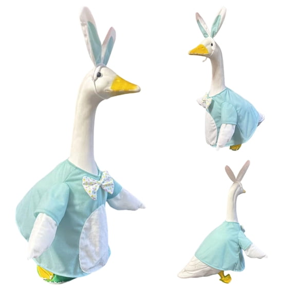 Holiday Porch Goose Costume Outfits, Yard Goose Clothes Silly Lawn Goose Clothing Patio Yard Lawn Decor (Easter Bunny)