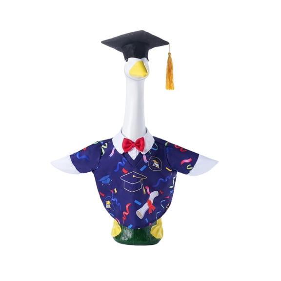 Holiday Porch Goose Outfits for 23 Inch Statue, St. Patrick's Day ,Graduation Season, and Spring Lawn Goose Clothing Porch Clothes for Patio Yard Lawn Decor (J)