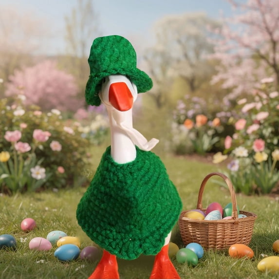 Holiday Porch Goose Outfits Valentine St. Patrick Easter Summer 4Th Of July Fall Halloween Christmas Lawn Porch Goose Clothing For Patio Yard Lawn Decor(7 Inch)